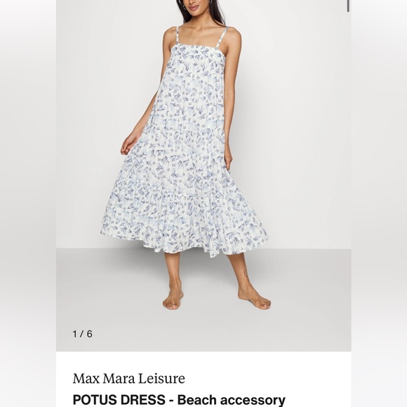 SOLD! MAXMARA LEISURE Label-cut ‘Potus’ Logo Print Dress Size: Small US4 Spring - Picture 6 of 16